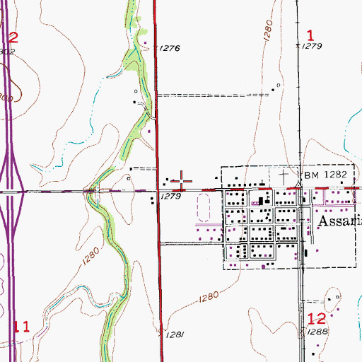 Topographic Map of Smokey Valley Mobile Home Park, KS
