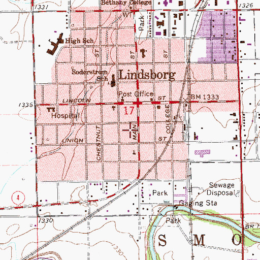 Topographic Map of Red Barn Studio Museum, KS