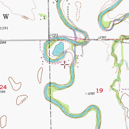 Topographic Map of Lakeside Recreational Park, KS