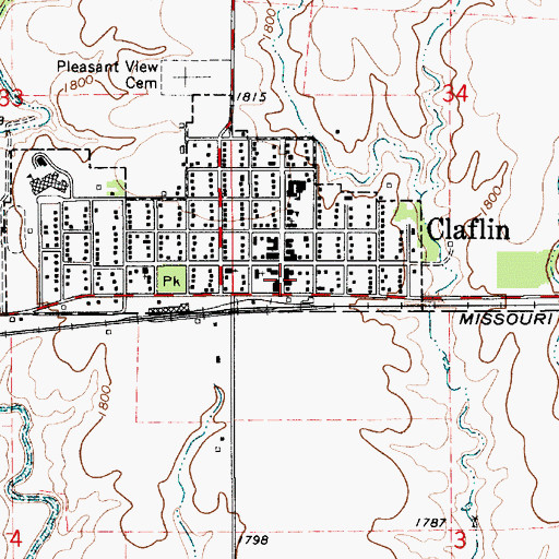 Topographic Map of Independent Township Library, KS