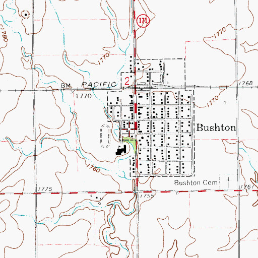 Topographic Map of Farmer Township Community Library, KS