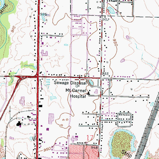 Topographic Map of Crawford County Health Department, KS
