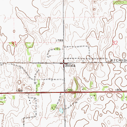 Topographic Map of Agchoice - Emporia Grain Elevator Number 1, KS