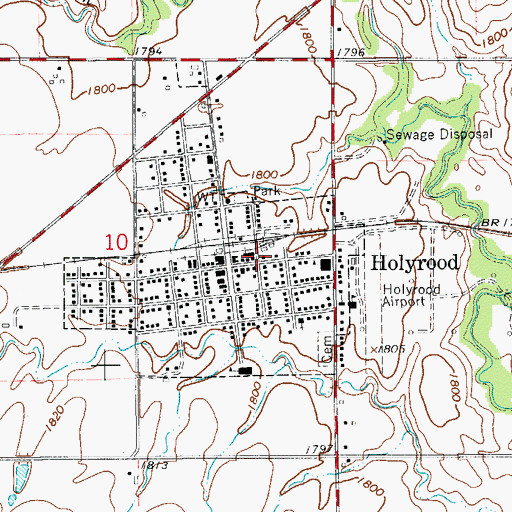 Topographic Map of Ellsworth Co - Operative Grain Elevator Number 5, KS