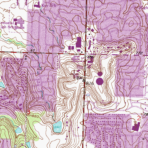 Topographic Map of Shadow Mountain Behavioral Health System, OK