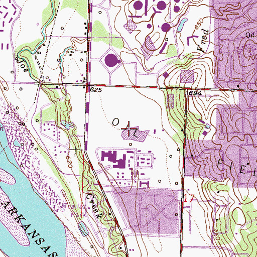 Topographic Map of Oklahoma Surgical Hospital, OK