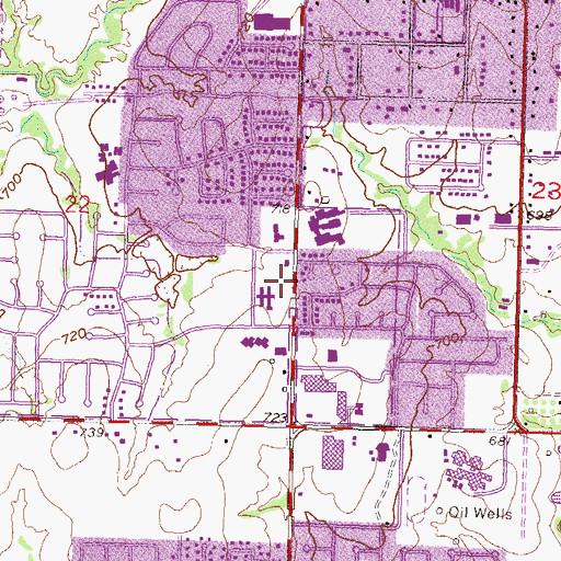 Topographic Map of Broken Arrow Emergency Medical Services Station 2, OK