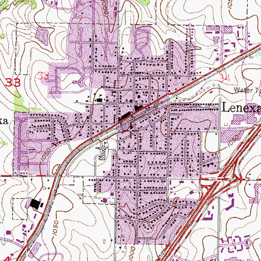 Topographic Map of Johnson County Medical Action Station 1135 Ambulance Service, KS