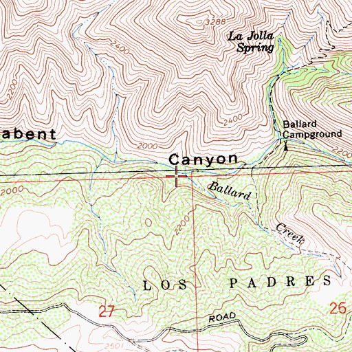 Topographic Map of Ballard Creek, CA