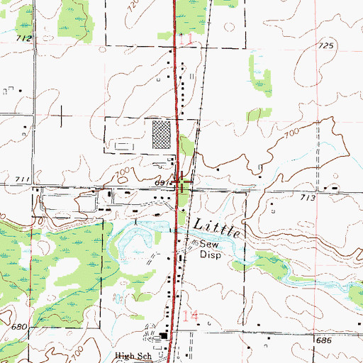 Topographic Map of Coleman Rescue Squad, WI