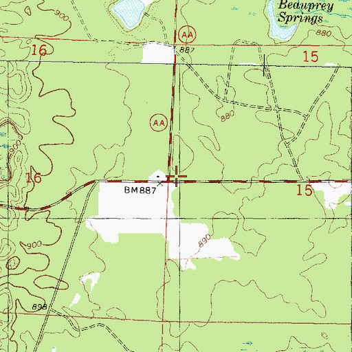 Topographic Map of South Branch Fire Department, WI