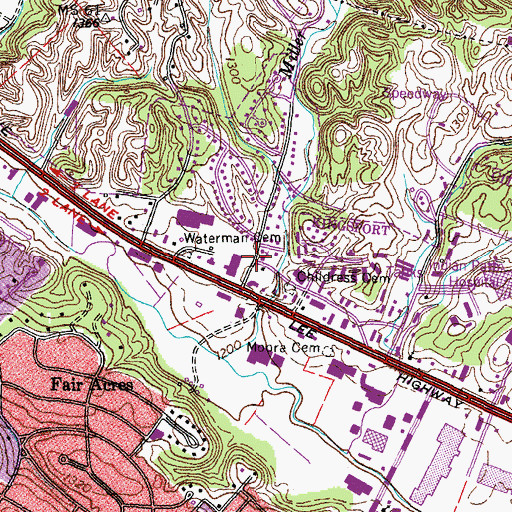 Topographic Map of Church Hills EMS Sullivan Hills, TN
