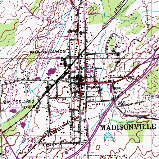Topographic Map of Monroe County Ambulance Service, TN