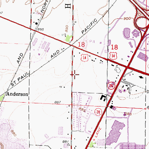 Topographic Map of Janesville Fire Department Station 5, WI