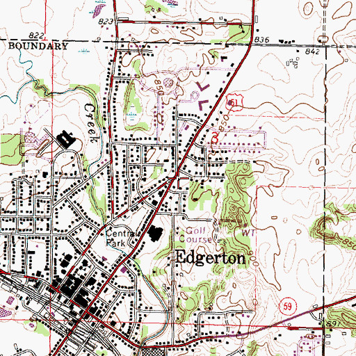 Topographic Map of Edgerton Fire District, WI