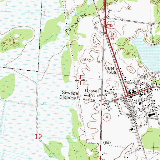 Topographic Map of Oneida County Ambulance Three Lakes Unit, WI