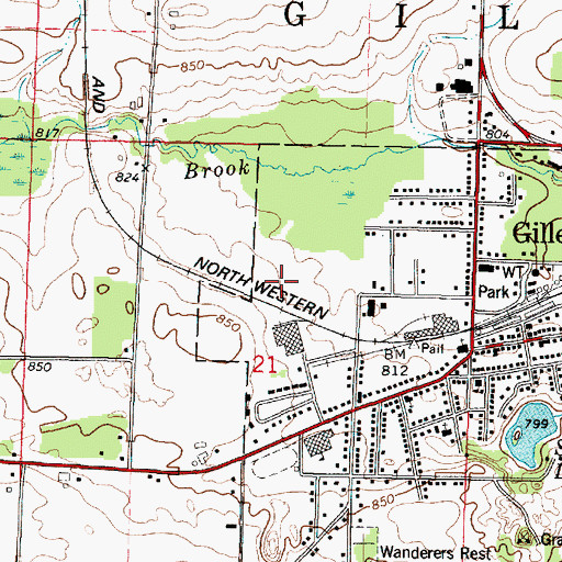 Topographic Map of Gillett Area Ambulance Service, WI