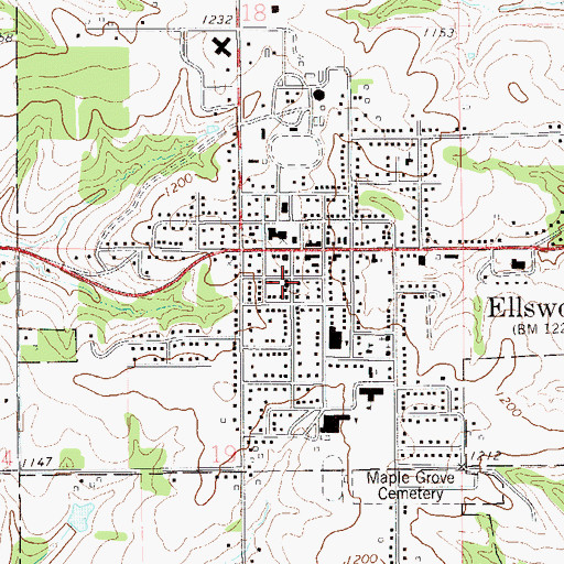 Topographic Map of Ellsworth Area Ambulance Service, WI