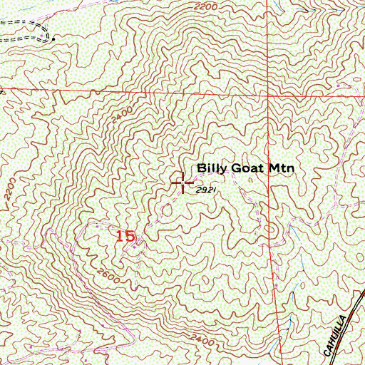 Topographic Map of Billy Goat Mountain, CA