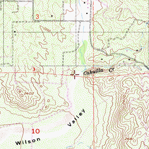 Topographic Map of Cahuilla Creek, CA