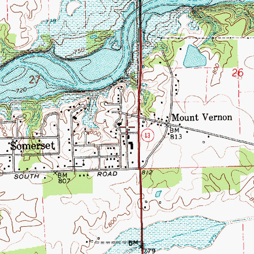 Topographic Map of Converse - Somerset Fire Department, IN