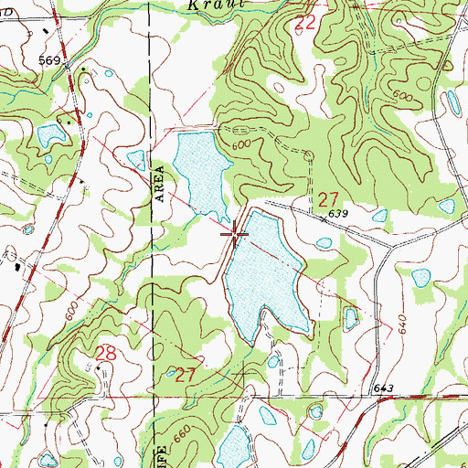 Topographic Map of August A Busch Lake Number 37 Dam, MO
