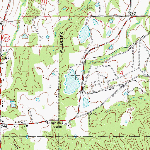 Topographic Map of August A Busch Lake Number 28 Dam, MO