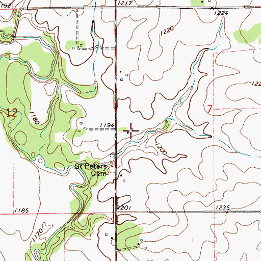 Topographic Map of Myers Farm, IA