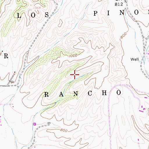 Topographic Map of Caada De Los Pinos Or College Rancho, CA