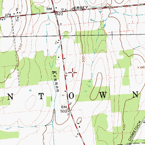 Topographic Map of Castine Farms, NY