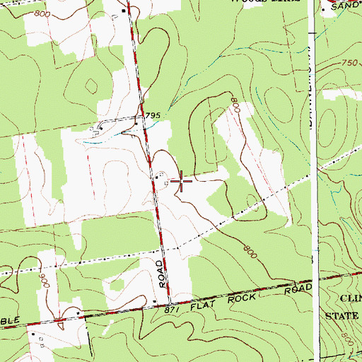 Topographic Map of Duquette Farms, NY