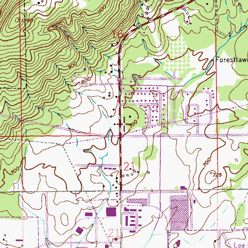 Topographic Map of Church of the Cross, AL