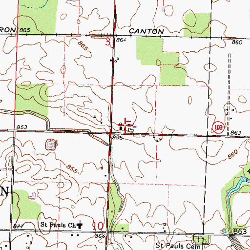 Topographic Map of Plain View Dairy, OH