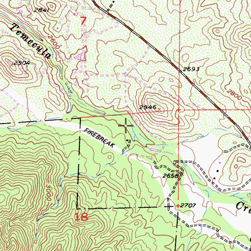 Topographic Map of Chihuahua Creek, CA