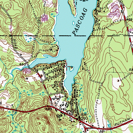 Topographic Map of Horton Island, RI