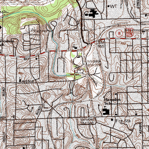 Topographic Map of English Avenue Tributary, GA
