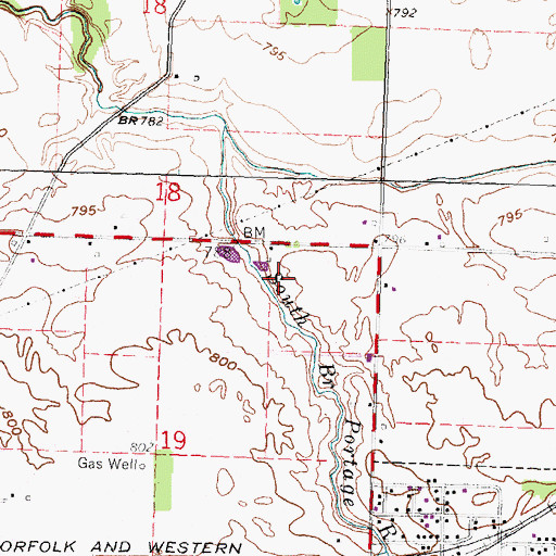 Topographic Map of Cunningham Farm, OH