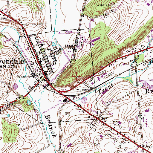 Topographic Map of D'Amico Quarry, PA