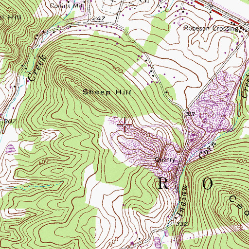 Topographic Map of Dyer Quarry, PA