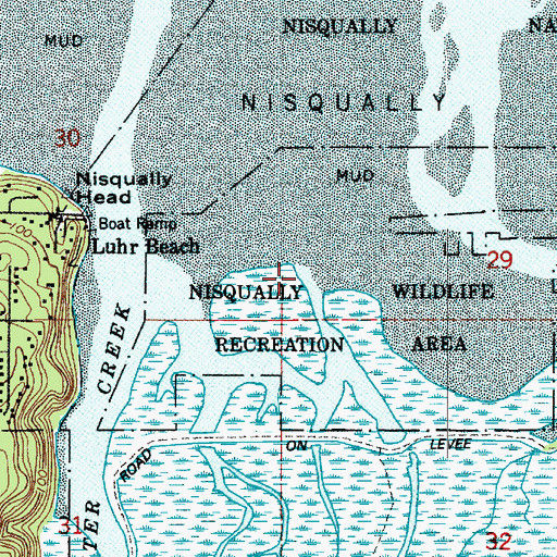 Topographic Map of Leschi Slough, WA