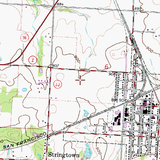 Topographic Map of Carl Junction High School, MO
