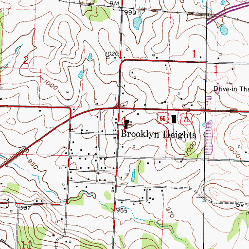 Topographic Map of Pleasant Valley Elementary School, MO