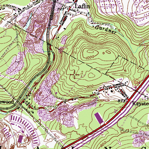 Topographic Map of Keystone Quarry, PA