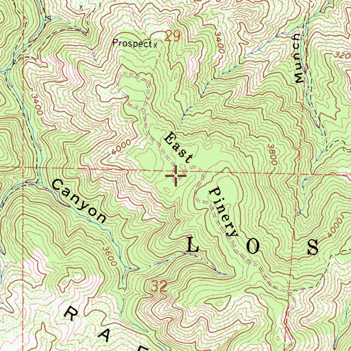Topographic Map of East Pinery, CA
