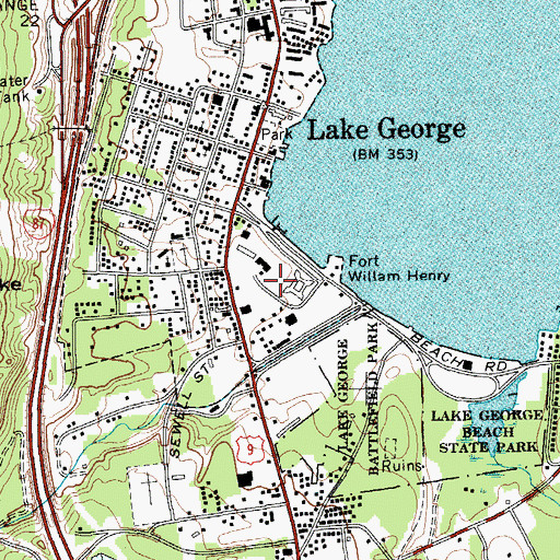 Topographic Map of Lake George Battlefield Park Historic District, NY