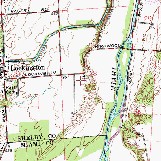 Topographic Map of Dershem Farms, OH