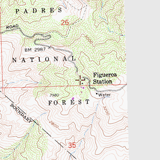 Topographic Map of Figueroa Station, CA