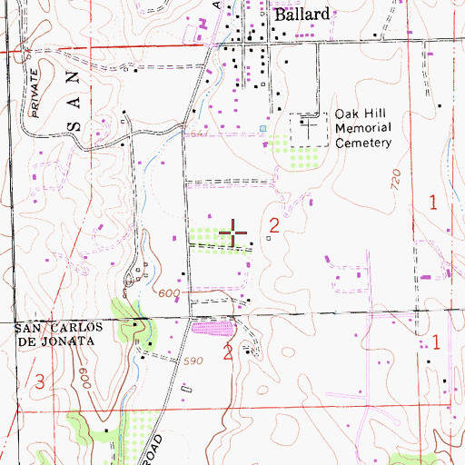 Topographic Map of Rideau Vineyard, CA