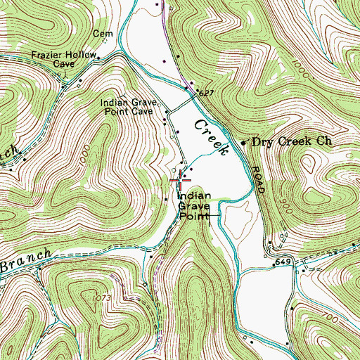 Topographic Map of Cathcart Cemetery, TN
