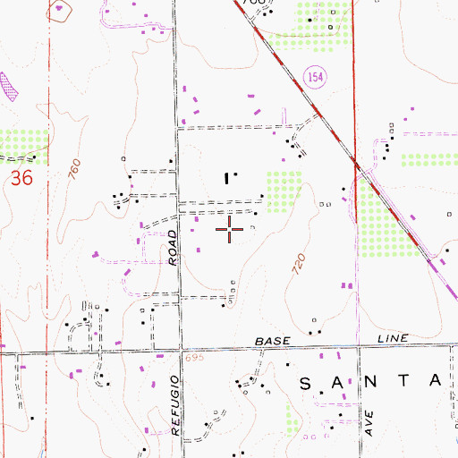 Topographic Map of Felicity Farm, CA